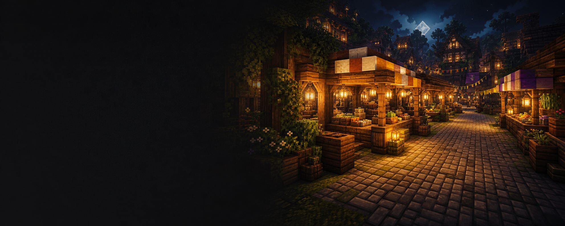 A dramatic survival progression area at night